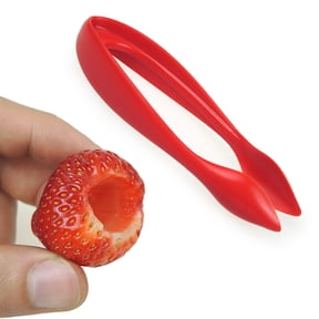 Nicehomfit Strawberry Stem Separator Red Easy to Use for Home and Kitchen 2Pcs
