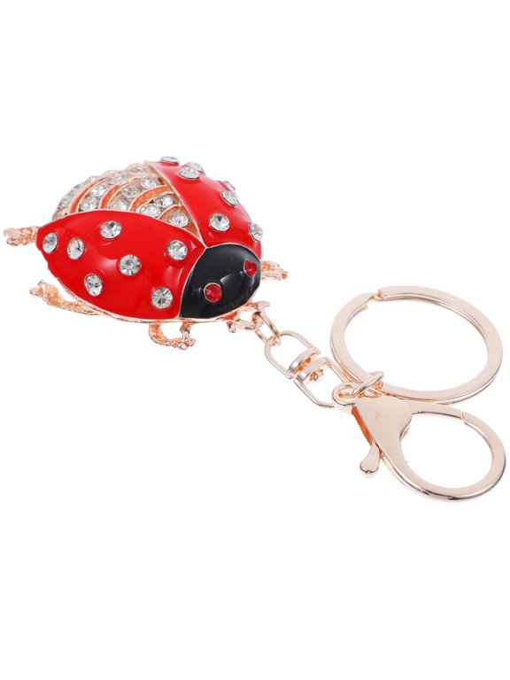 Red Alloy Ladybug Metal Keychain, Elegant and Sturdy Decor Accessory