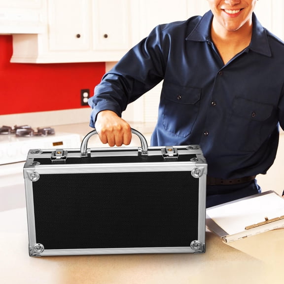 Nicehomfit Tool Storage Box Aluminum Alloy Lockable Portable Case with Soft Foam and Durable Construction