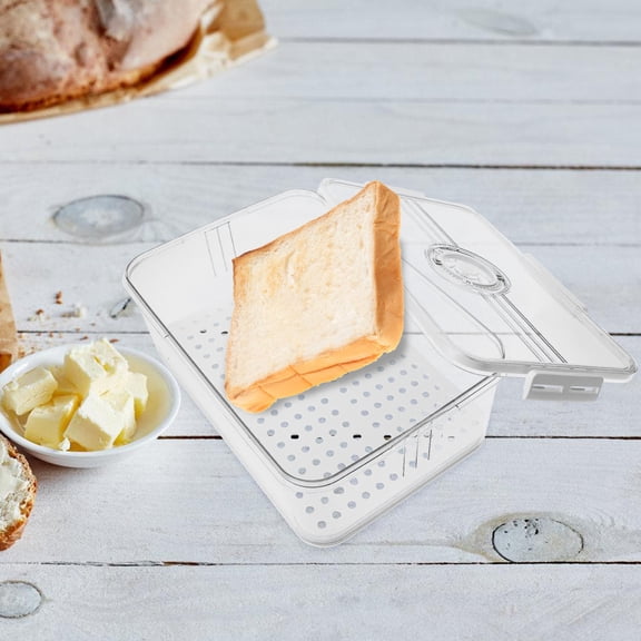 Nicehomfit Transparent Bread Box with Airtight Lid and Timer for Kitchen Counter