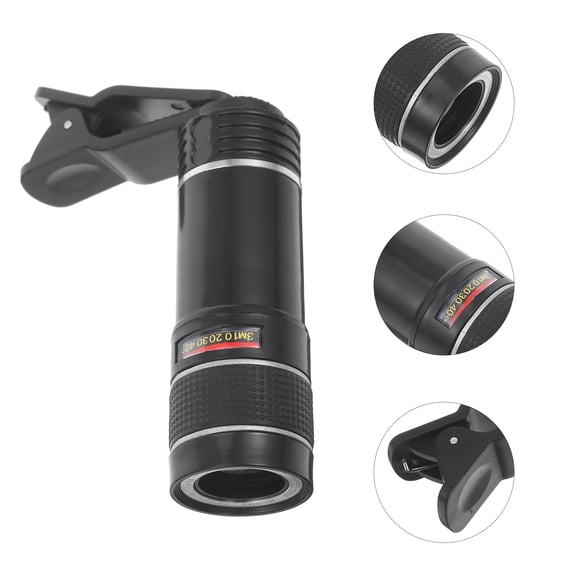 Nicehomfit Universal Smartphone Telephoto Lens 20X Zoom Black Clip on for Mobile Phones