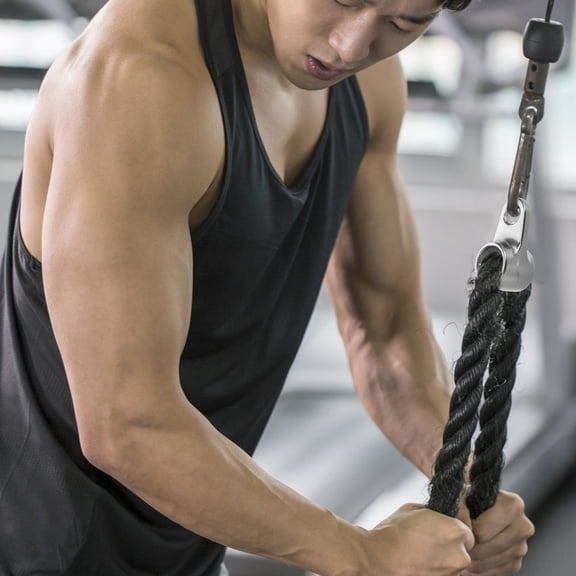 Nicehomfit Durable Steel Tricep Rope Cable Attachment Handle for Home Gym Pulley System