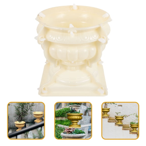 Nicehomfit Washable Beige Plastic Mold for DIY Flower Pot Making and Concrete Planter Casting