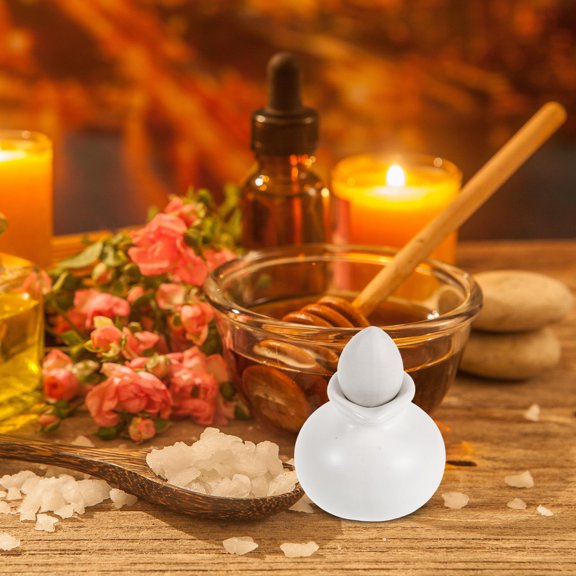 Nicehomfit White Porcelain Ceramic Oil Cruet Small Bottle for Skincare and Massage Use