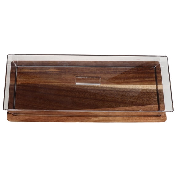 Nicehomfit Wooden Charcuterie Board with Clear Acrylic Dome for Cakes Pastries and Snacks