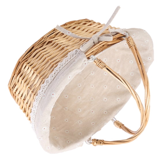 Nicehomfit Woven Willow Flower Basket in Khaki Rustic Style for Multi Functional Storage Use