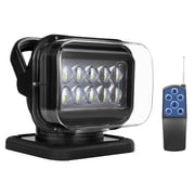Niceky Remote Control Spotlight for Truck, LED Search Light for Truck, Auto-Reset 360  Rotation, 6 Strong Magnets Boat Spot Light for Offroad Pickup SUV UTV Rescue 50W 5000LM 12V 24V Black