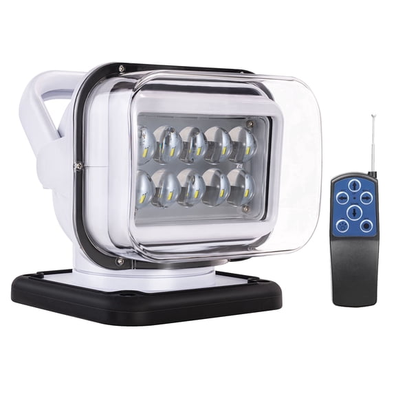 Niceky Remote Control Spotlight for Truck, LED Search Light for Truck, Auto-Reset 360° Rotation, 6 Strong Magnets Boat Spot Light for Offroad Pickup SUV UTV Rescue 50W 5000LM 12V 24V (White)
