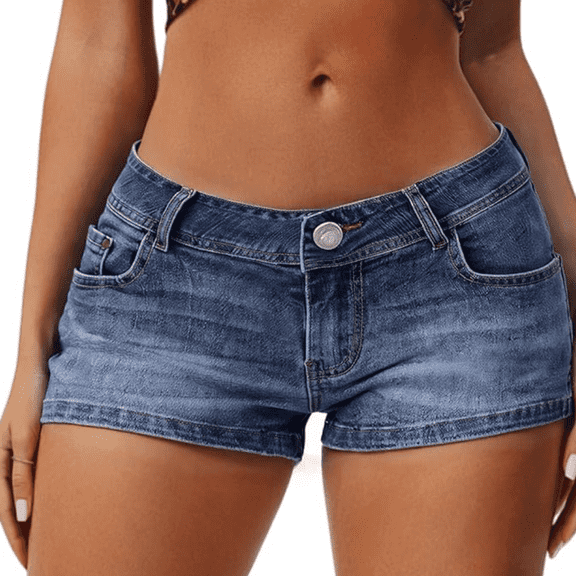 Nicelf Jean Shorts for Women, Low Rise Denim Womens Shorts Skinny, Summer Casual Denim Women's Shorts Stretchy