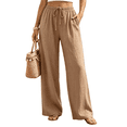 thumbnail image 1 of Nicelf Linen Pants Women, Comfy Casual Pants for Women Palazzo Trousers with Pocket, Flowy Wide Leg Pants Woman Lightweight for Lounge Beach Vacation, 1 of 6