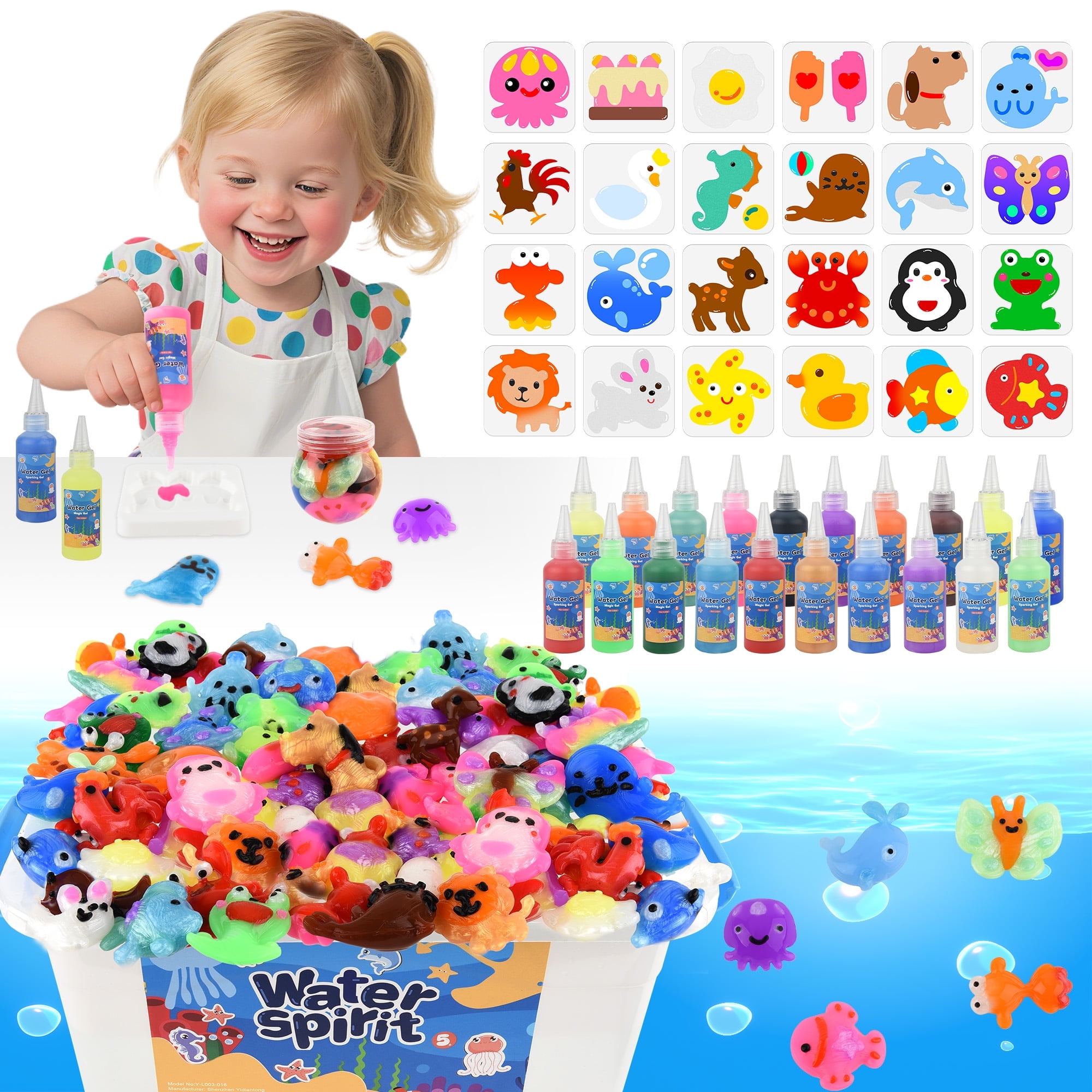 Magic Water Elf Toy Kit, Magic Elf Water Toy, Make Your Own Squishies, Magic Water Elf Toy Kit Dinosaur (Set C