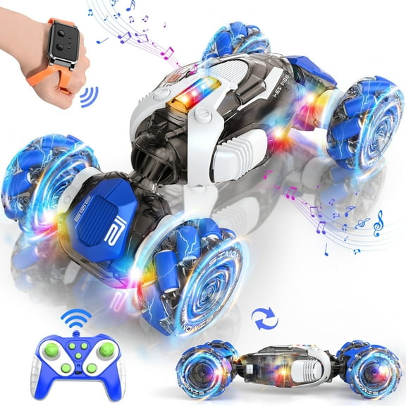 Nicella Remote Control Cars for Boys Girls 8-12, Gesture Sensing RC Stunt Car with Light & Music, 4WD, 360°Rotating, 2.4Ghz RC Drift Cars, Christmas Birthday Gift Car Toys for Kids