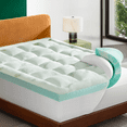 thumbnail image 1 of Niceluck Dual-Layer King Mattress Topper, Cooling Bamboo Viscose Memory Foam Pillow Top, Back Pain Relief Breathable Pad with Deep Pocket & Adjustable Straps, White, 1 of 11