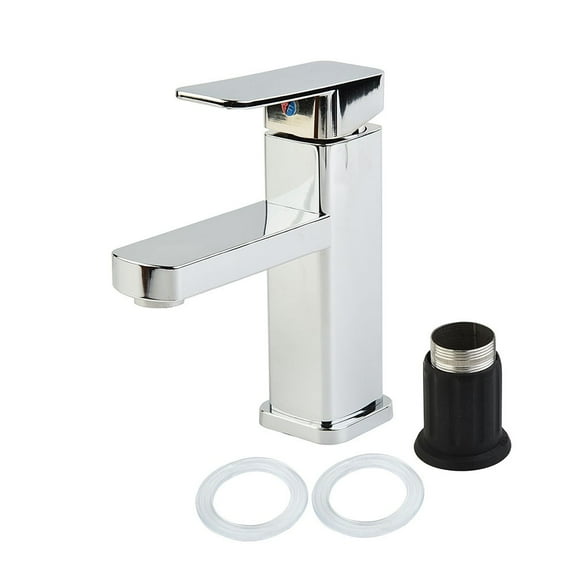 Niceminiwall 1 Set Basin Sink Bathroom Faucet Deck Mounted Hot Cold Water Mixer Taps Lavatory Sink Tap Bathroom Kitchen Faucets