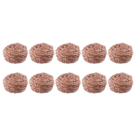 Niceminiwall 10Pcs Copper Coated Scourers for Cleaning and Slag Removal on Various Surfaces