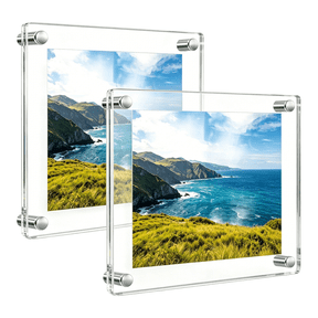 Niceminiwall 22x22cm Clear Acrylic Floating Photo Frame UV Resistant Wall Mount Design