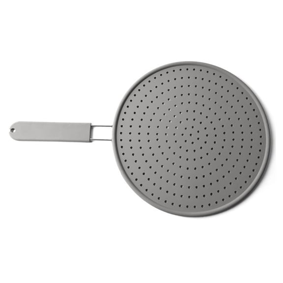 Niceminiwall 28cm Splash Guard Silicone Heat-Resisting With Handle Cover Sieve Frying Pan Multipurpose Grease Splash Guard Kitchen Utensils