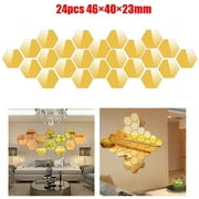 Niceminiwall 3D Mirror Hexagon Wall Stickers Vinyl Removable Decal Art Tile Home Decor