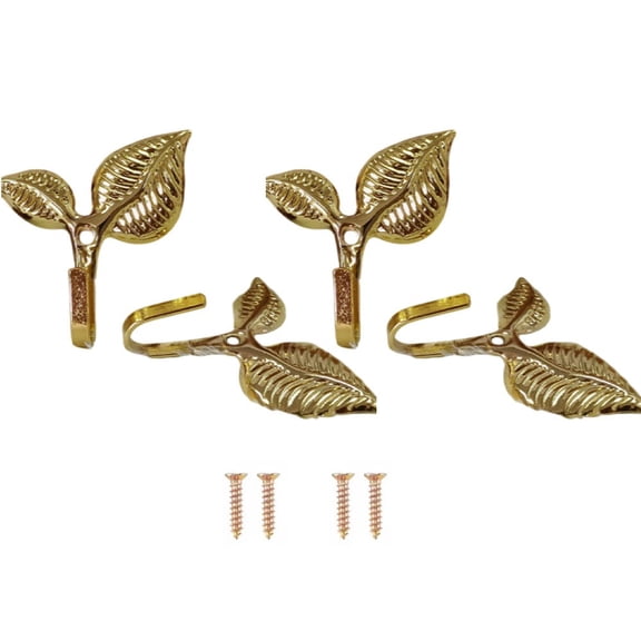 Niceminiwall 4PCS Metal Wall Hooks: Leaf Shape for keys, towels, curtain and clothes
