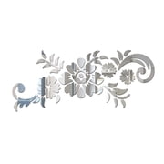 Niceminiwall Acrylic 3D Mirror Wall Decal Removable Mirror Decal DIY Art Wall Sticker Mural Vine Fashion Flowers Bathroom Bedroom Decoration