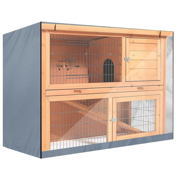 Niceminiwall All-Season Pet Cover Double Decker Cage For Rabbit Protection Weatherproof Design Windproof Protection Air Circulation System Gray