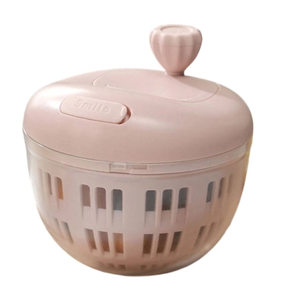 Niceminiwall Compact and Stable Salad Spinner Perfect for Washing Greens and Fruits Light red