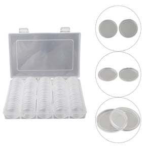 Niceminiwall Convenient and Lightweight 100pcs Round Cases Coin Storage Capsules Box