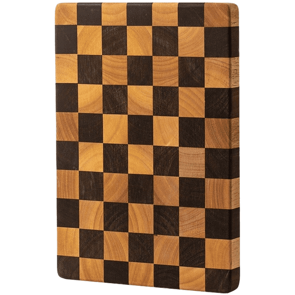 Niceminiwall Ebony Rubberwood Chopping Board with Checkerboard Pattern Thickened Cutting