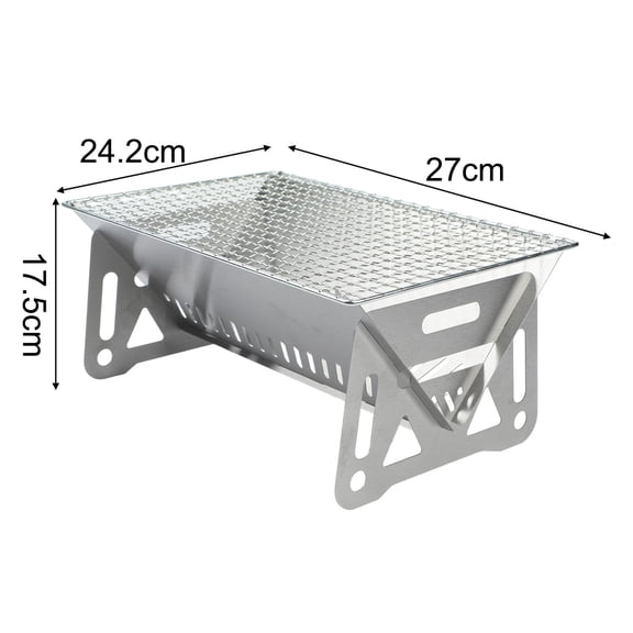 Niceminiwall Folding Campfire Grill Charcoal Grills BBQ Barbecue Stove for Outdoor Camping 27x15x12.7cm