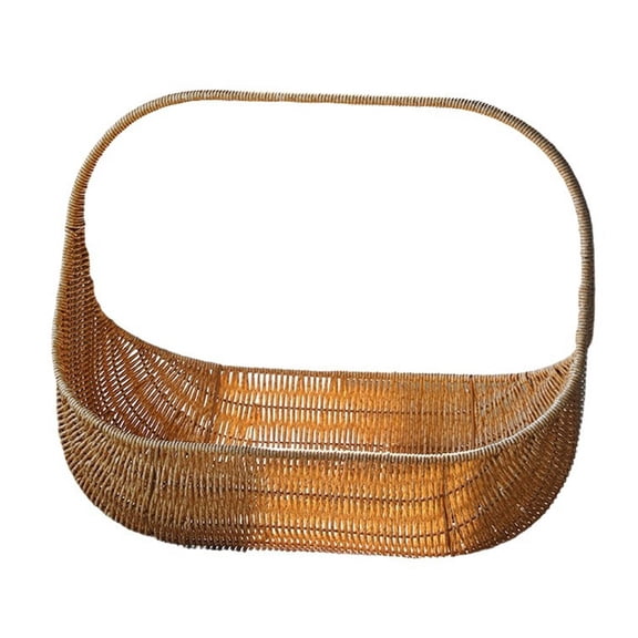 Niceminiwall Handwoven Bread Basket and Fruit Tray in abs Rattan,Rustic Style Basket