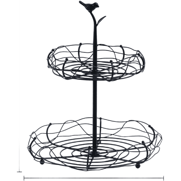 Niceminiwall Nordic Style Iron Fruit Basket with Bird Handle for Kitchen Counter Use