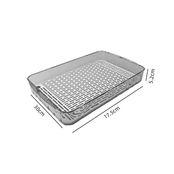 Niceminiwall Serving Tray & Dish Rack & Flat Drain Board, for Multi-Use Tray for Fruit Drain Gray S