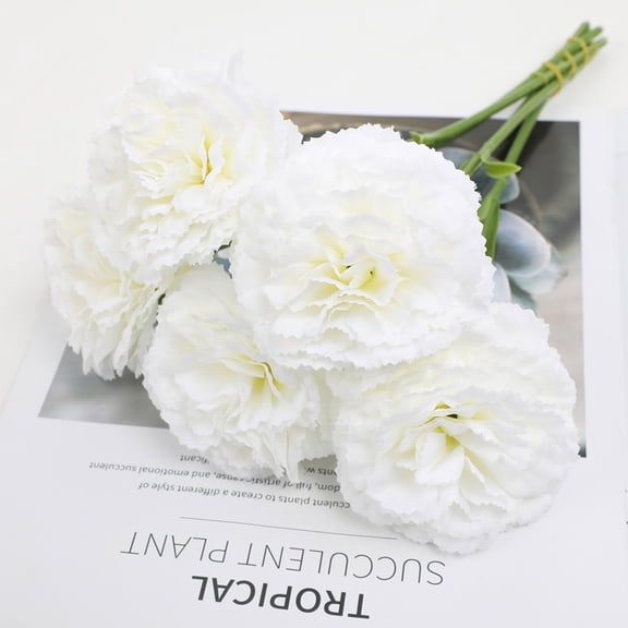 Niceminiwall Set of 5 Artificial Carnation Flowers for Wedding Decor and Home Styling