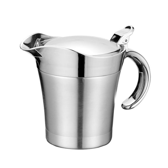 Niceminiwall Stainless Steel Double Insulated Gravy Boat with Hinged Lid for Sauces and Dressings 450ML and 750ML Options Available 450ML
