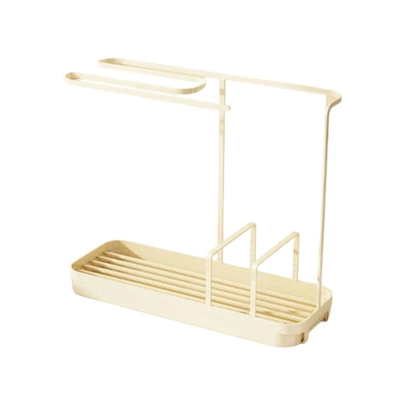 Niceminiwall Stainless Steel Sink Caddy with High Brush Holder, Rustproof Sponge Holder Cream