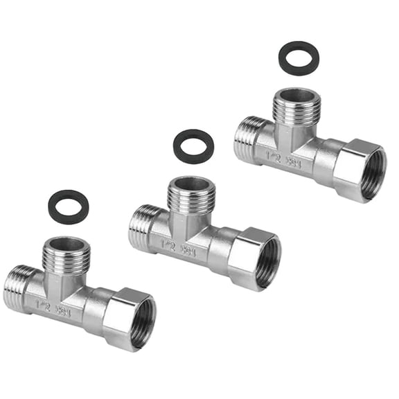 Niceminiwall Stainless Steel T shaped Pipe Fittings 304 Union Tee, for Basin Hoses,3 pcs
