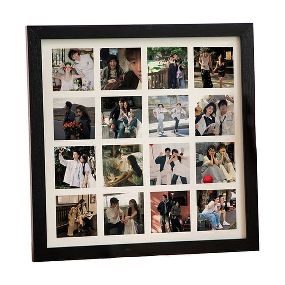 Niceminiwall Wooden 16 Grid Photo Frame for Displaying Multiple Photos and Memories