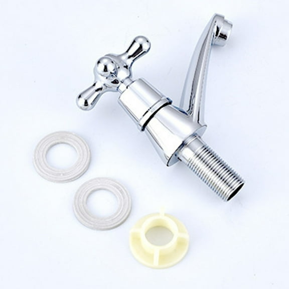 Niceminiwall Zinc Alloy Basin Tap Chrome Cold Taps Cross Head Silver Sink Traditional Water Faucet Accessories High Quality Hot