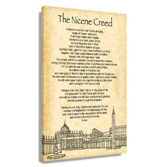 Nicene Creed Wall-Art Prayer Room Decorative Paintings Wall Bedroom Modern House Decorations Picture Prints Painting Artwork Bathroom Pics Canvas Kitchen Rectangle Pictures Giclee Artwork poster