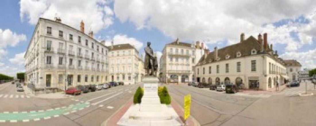 Nicephore Niepce Statue at town square Port Villiers Square Chalon-Sur-Saone Burgundy France Canvas Art - Panoramic Images (30 x 12)