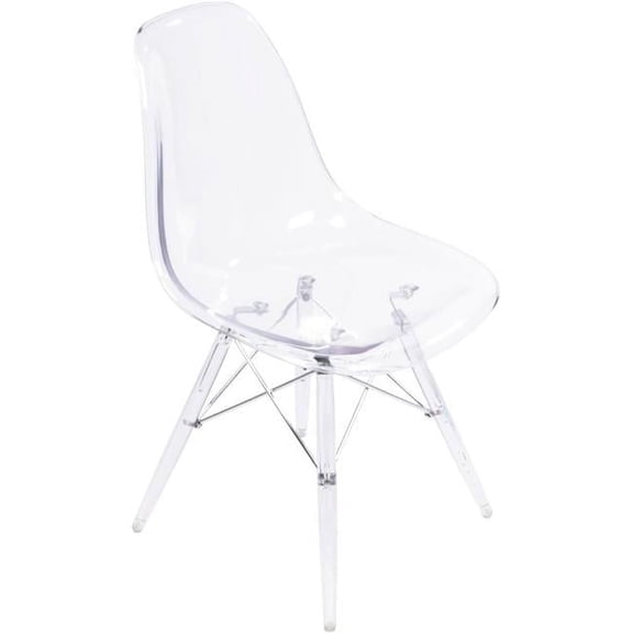Nicer Furniture AP6102CL-CL-1 Transparent Clear Legs Eiffel Style Dining, Side Chair