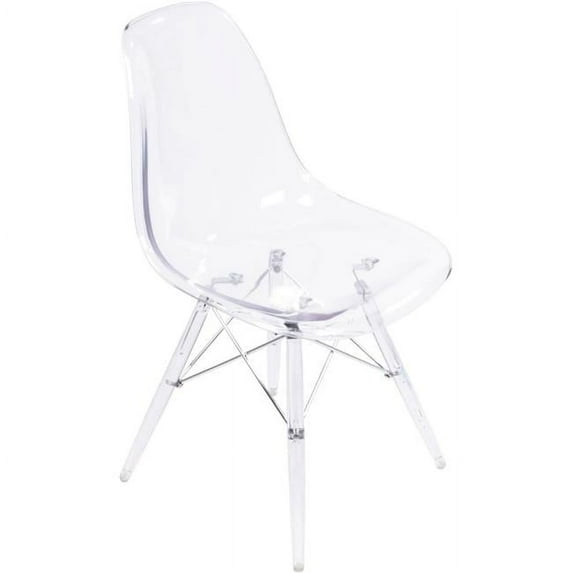 Nicer Furniture AP6102CL-CL-2 Transparent Clear Legs Eiffel Style Dining, Side Chair - Set of 2