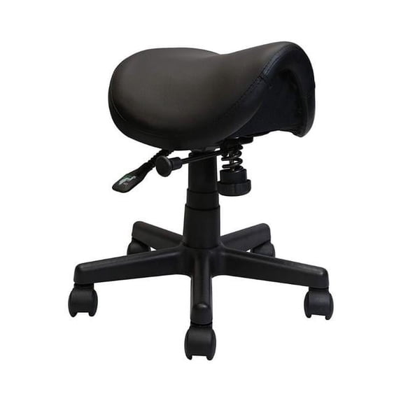 Nicer Furniture APST2004 Adjustable Saddle Stool, Black - PU Leather