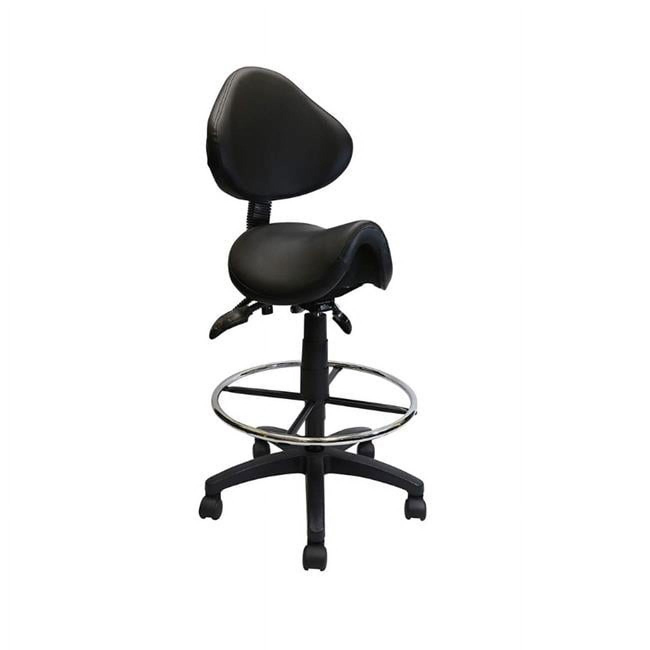 Nicer Furniture APST2007 Adjustable Saddle Stool with Backrest PU