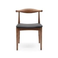 thumbnail image 1 of Nicer Furniture AP6110AW Elbow Black Faux Leather Dining Chair, Walnut, 1 of 2