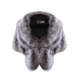 thumbnail image 1 of Nicesee Women Winter Warm Faux Fox Fur Shawl Stole Shrug, 1 of 1