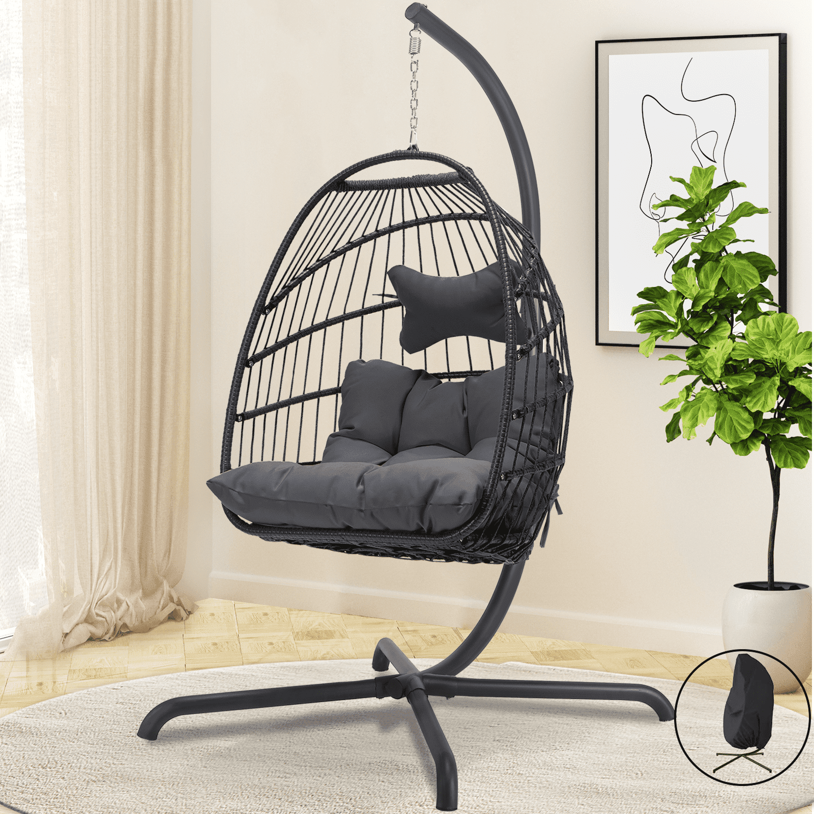 collapsible egg chair