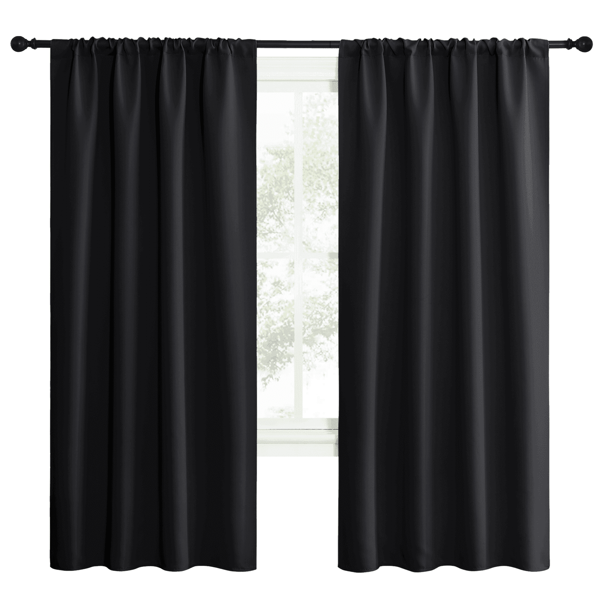 NICETOWN Black out Curtains for Bedroom Windows 72 inch Length Rod Pocket Blackout Curtains Drapes， 2 Panels