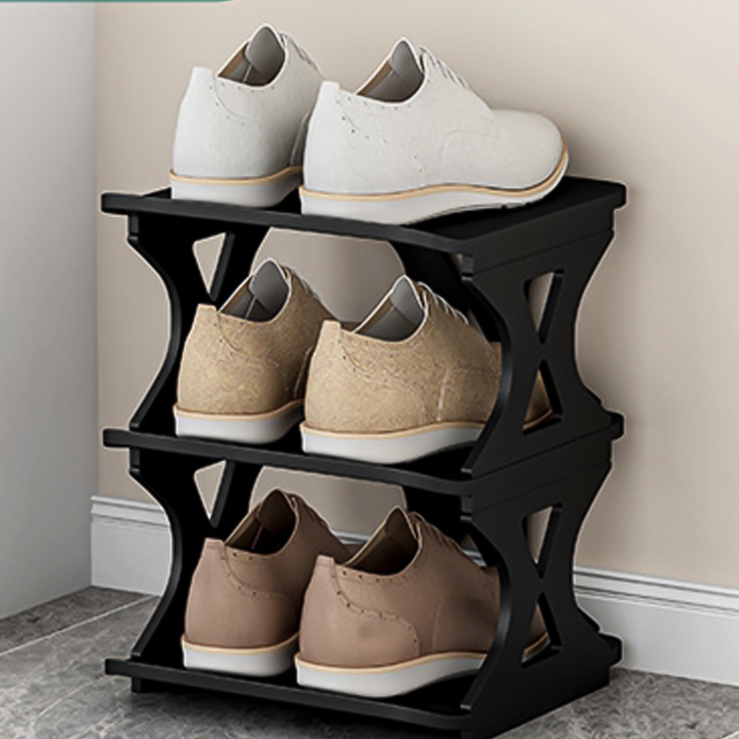 Ins Creative Z-shaped Shoe Rack Household Indoor Beautiful And Narrow Wall-mounted  Shoe Rack For Small Spaces