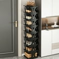 Nicewell Vertical Shoe Rack for Small Spaces, 9Tiers Narrow Shoe Shelf